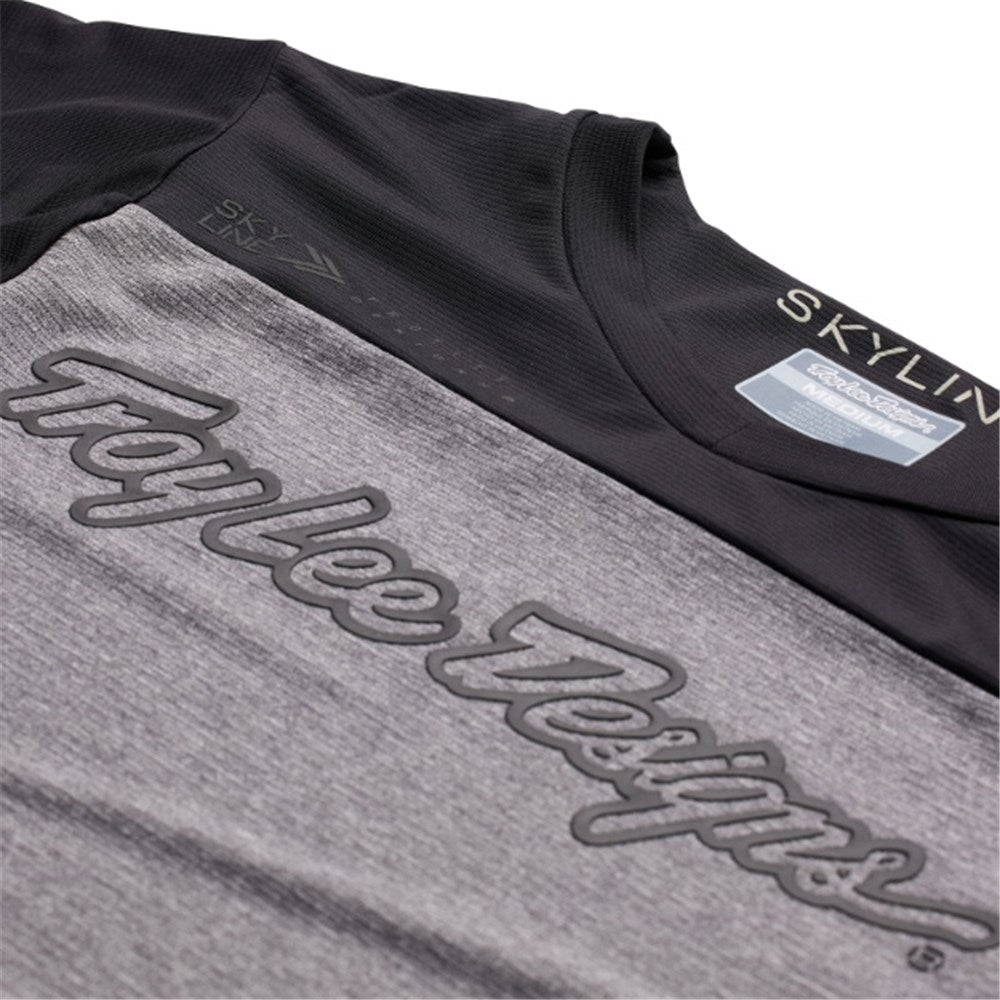 TROY LEE DESIGNS 24.1 SKYLINE LS JERSEY SIGNATURE HTR-  GREY / BLACK FRONT PRINT