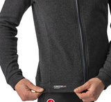 CASTELLI MILANO FULL ZIP FLEECE MELANGE LIGHT BLACK DETAILS
