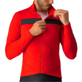 CASTELLI PURO 3 JERSEY FULL ZIP RED/BLACK REFLEX FRONT