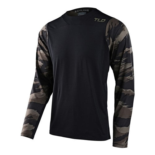 TROY LEE DESIGNS SKYLINE CHILL LS JERSEY HIDE OUT- BLACK MED