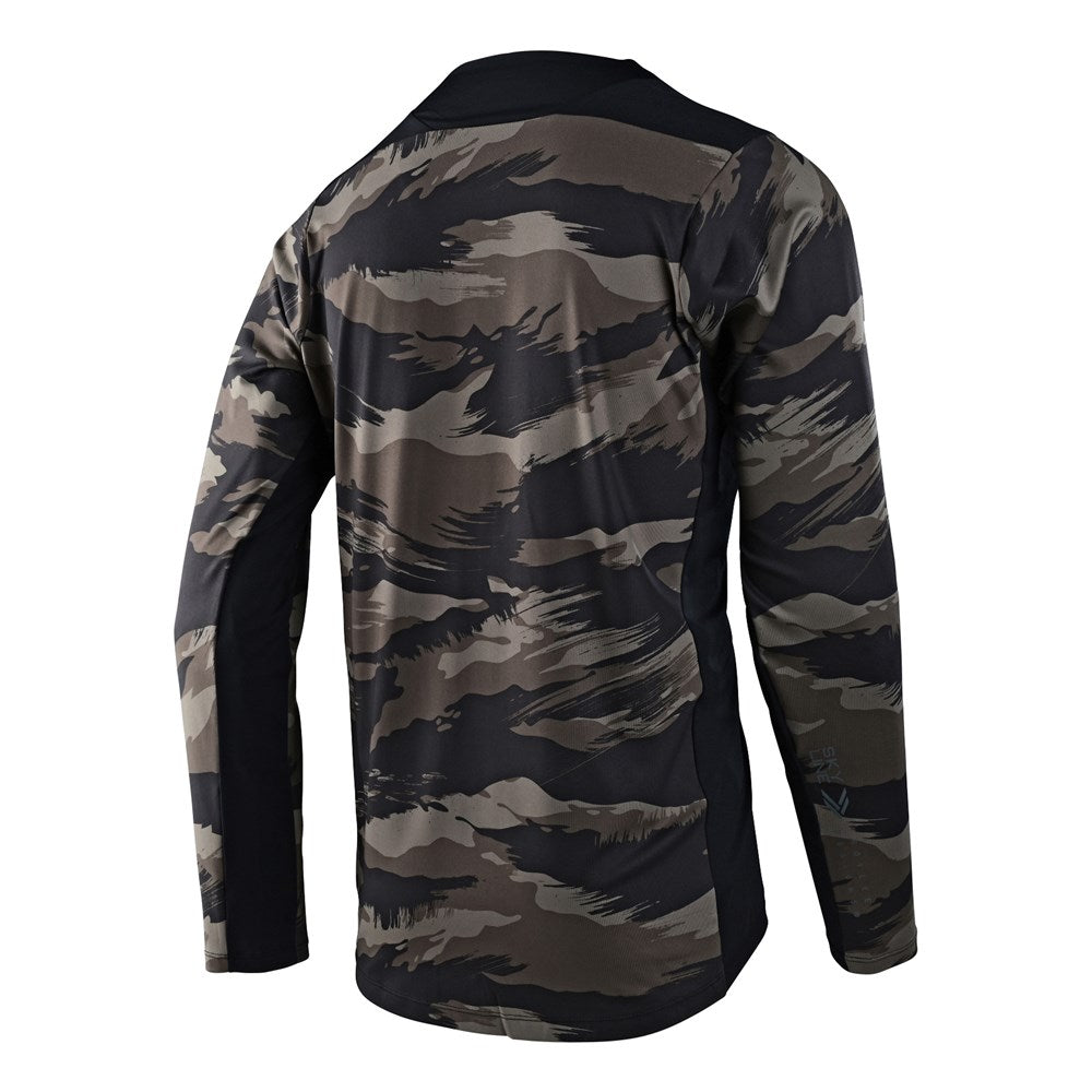 TROY LEE DESIGNS SKYLINE CHILL LS JERSEY HIDE OUT- BLACK MED