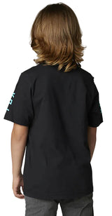 Fox YOUTH TOXSYK Short Sleeve TEE Black BACK FACING MODEL