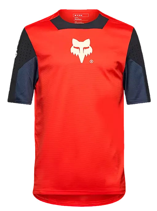 Fox Defend Short Sleeve Jersey Elevated Flo Red FRONT