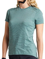 TROY LEE DESIGNS 24.1 Womens LILIUM SS JERSEY TIGER JACQUARD - STEEL GREEN FRONT