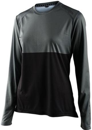 TLD Womens LILIUM LS JERSEY BLOCK - GREEN / BLACK FRONT