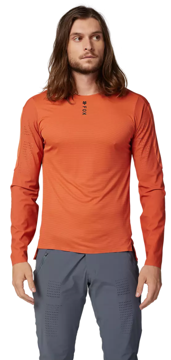 Fox Flexair Pro Long Sleeve Jersey Atomic Orange FRONT FACING MODEL
