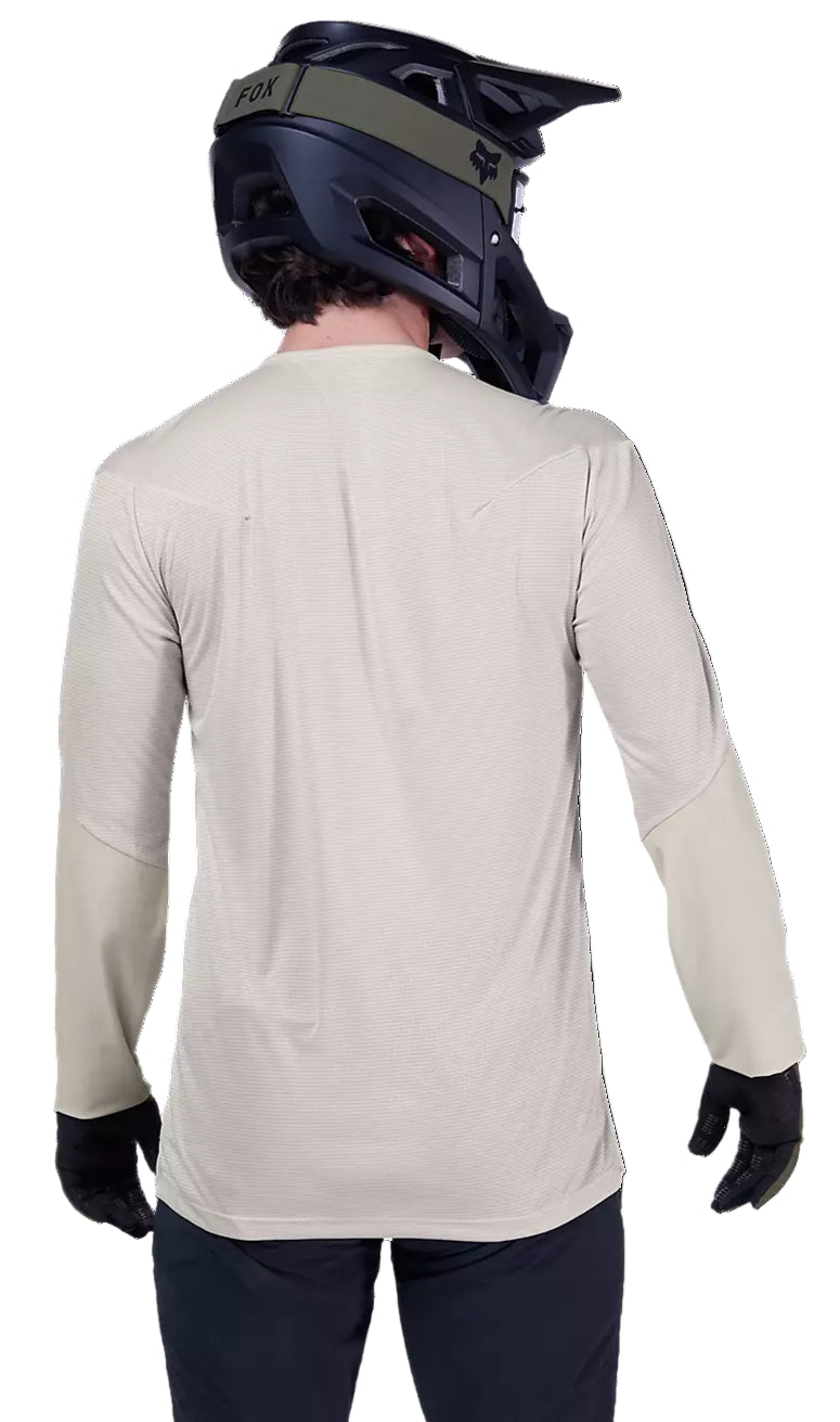 Fox Flexair Pro Long Sleeve Jersey Vintage White BACK FACING MODEL 
