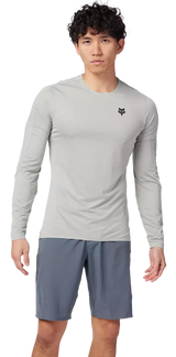 Fox Flexair Ascent LS Jersey Grey Vintage FRONT FACING MODEL