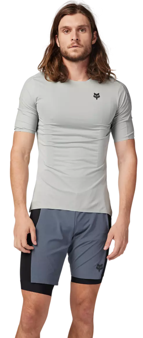 Fox Flexair Ascent SS Jersey Grey Vintage FRONT FACING MODEL