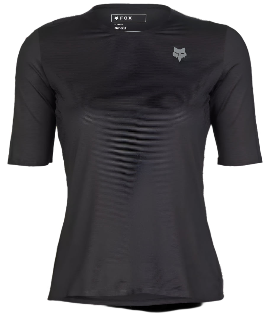 Fox Womens Flexair Ascent SS Jersey Black FRONT