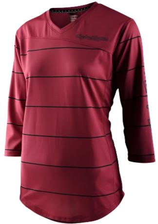 TROY LEE DESIGNS Womens MISCHIEF 3/4 JERSEY PINSTRIPE - ELDERBERRY FRONT
