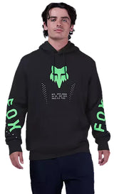Fox Shield Fleece Pullover Black FRONT FACING MODEL