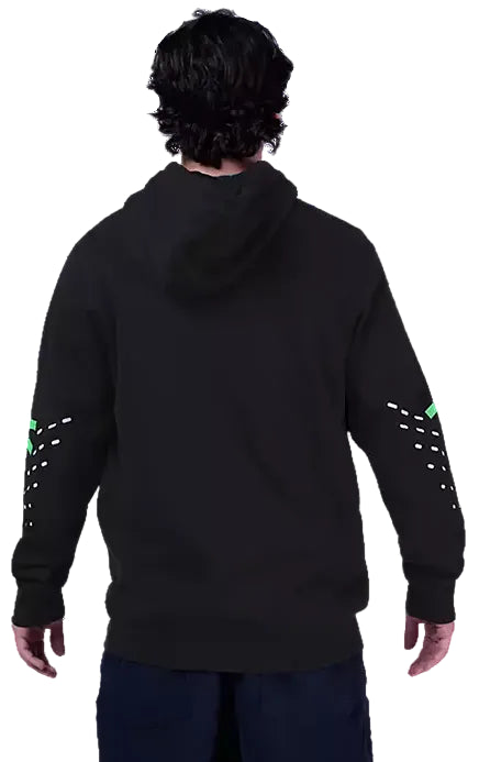 Fox Shield Fleece Pullover Black BACK FACING MODEL