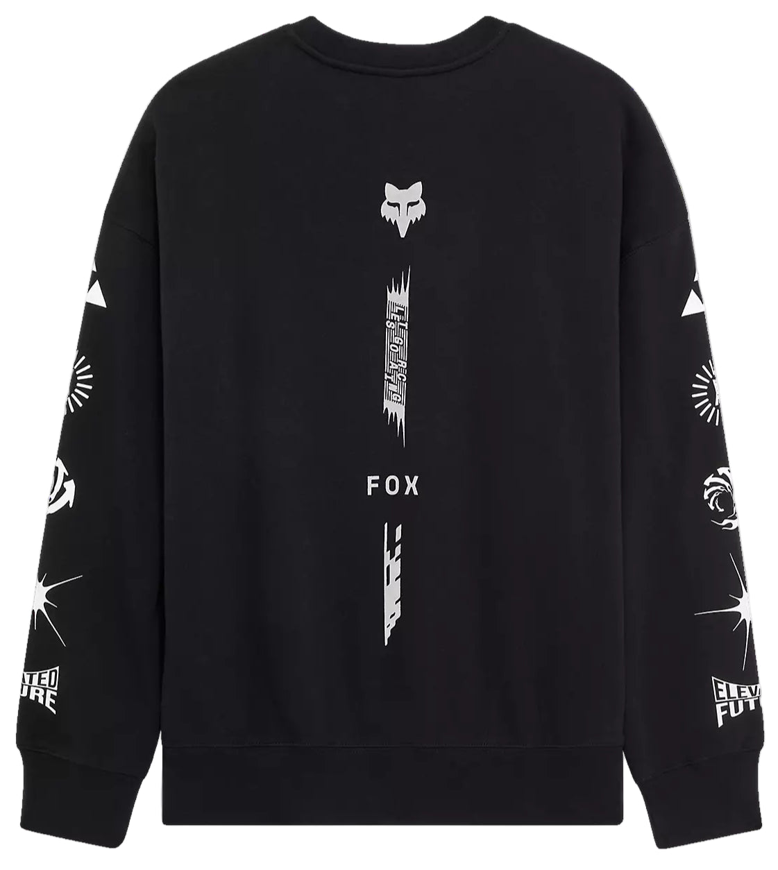 Fox Image Cosmo Oversized Fleece Crew Black BACK 