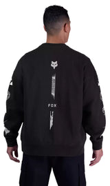 Fox Image Cosmo Oversized Fleece Crew Black  BACK