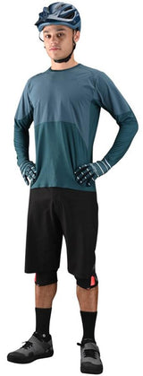TROY LEE DESIGNS DRIFT LS JERSEY LIGHT - MARINE FRONT FACING MODEL