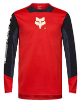 Fox Youth Defend Long Sleeve Jersey Elevated Flo Red FRONT