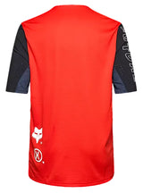 Fox Youth Defend Short Sleeve Jersey Elevated Flo Red BACK