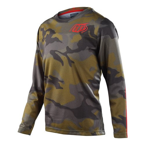 Troy Lee Designs 24.1 Flowline LS Youth Jersey Spray Camo Army