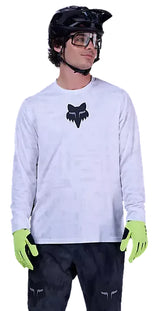 Fox Ranger LS Jersey Lunar SE White FRONT FACING MODEL