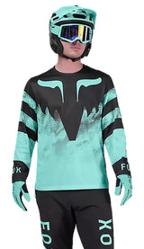Fox Ranger LS Jersey Kairos Turquoise FRONT FACING MODEL