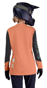 Fox Defend Long Sleeve Jersey Elevated Coral BACK FACING MODEL