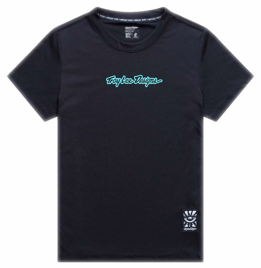 Troy Lee Designs Womens Lilium Ride Short Sleeve Tee Signature Black FRONT