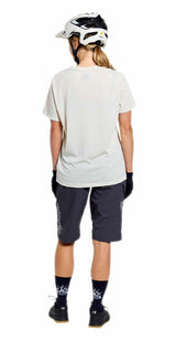 Troy Lee Designs Womens Lilium Ride Short Sleeve Tee Signature Pumice BACK FACING MODEL