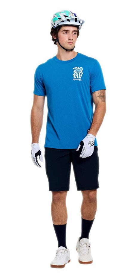 Troy Lee Designs Skyline Ride Short Sleeve Tee One Eye Aero Blue FRONT FACING MODEL