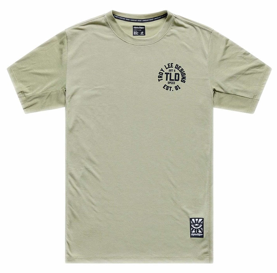 Troy Lee Designs Skyline Ride Short Sleeve Tee Stamps Sage FRONT