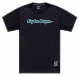 Troy Lee Designs Skyline Ride Short Sleeve Tee Signature Black / Real Teal FRONT