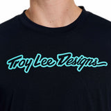 Troy Lee Designs Skyline Ride Short Sleeve Tee Signature Black / Real Teal DETAILS