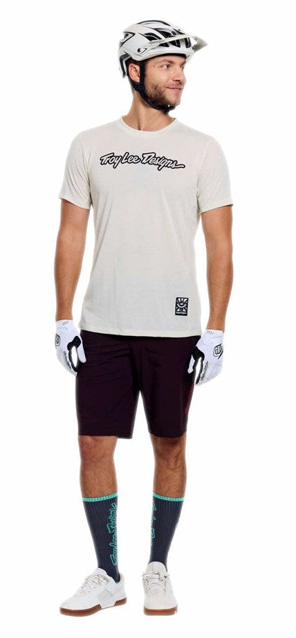Troy Lee Designs Skyline Ride Short Sleeve Tee Signature Pumice FRONT FACING MODEL