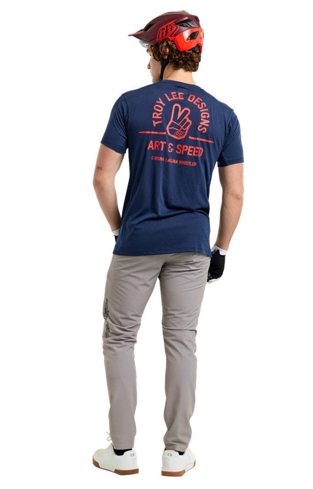 Troy Lee Designs Skyline SS Ride Tee Locals Midnight 25.2 BACK FACING MODEL