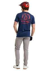 Troy Lee Designs Skyline SS Ride Tee Locals Midnight 25.2 BACK FACING MODEL