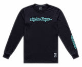 Troy Lee Designs Skyline Ride Long Sleeve Tee Signature Black / Real Teal FRONT
