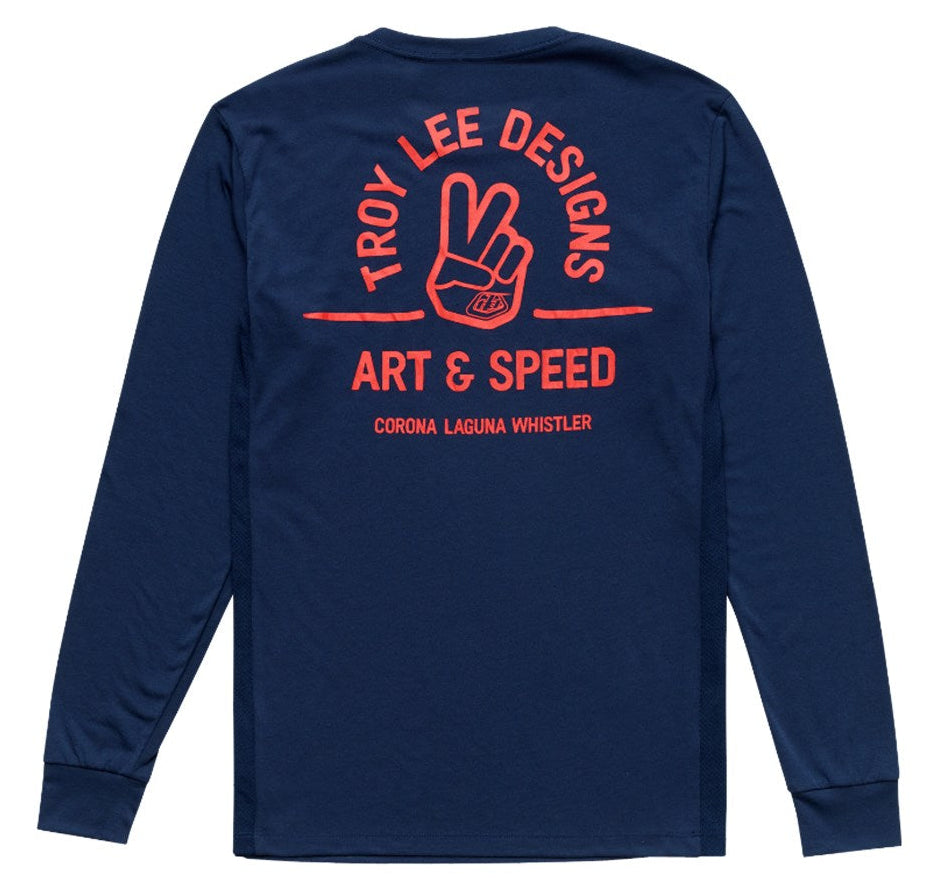 Troy Lee Designs Skyline Long Sleeve Ride Tee Locals Midnight 25.2 BACK