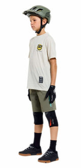 Troy Lee Designs Youth Skyline Ride Short Sleeve Tee Happy Pumice SIDE-FRONT FACING MODEL