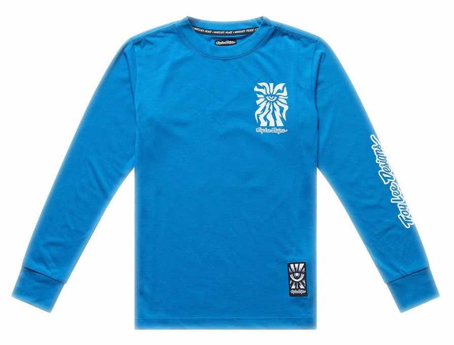 Troy Lee Designs Youth Skyline Ride Long Sleeve Tee One Eye Aero Blue FRONT