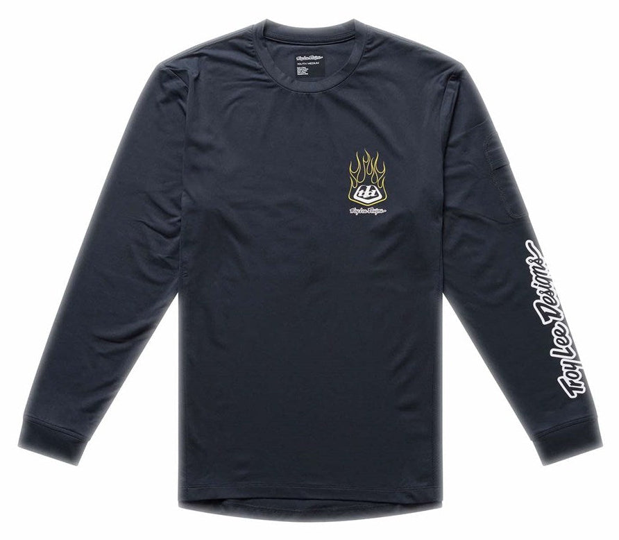 Troy Lee Designs Youth Ruckus Ride Long Sleeve Tee Pressed Carbon FRONT
