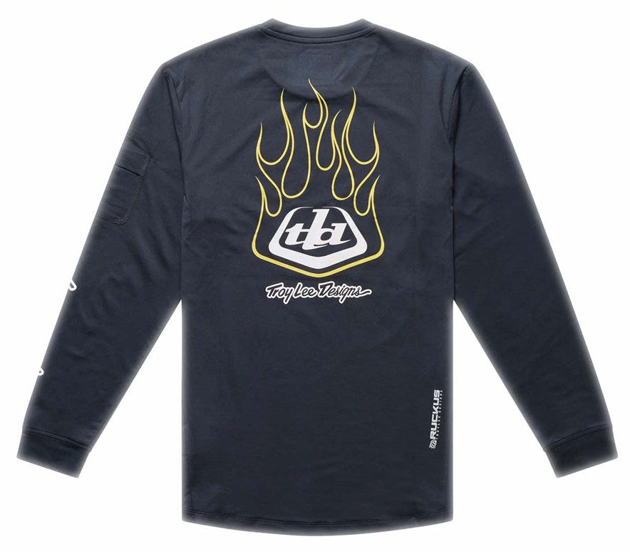 Troy Lee Designs Youth Ruckus Ride Long Sleeve Tee Pressed Carbon BACK