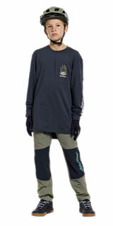 Troy Lee Designs Youth Ruckus Ride Long Sleeve Tee Pressed Carbon FRONT FACING MODEL