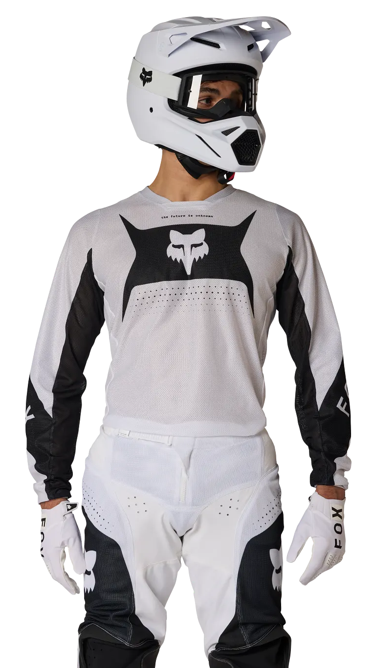 Fox Racing 180 Air Taper Black/White Jersey FRONT FACING MODEL