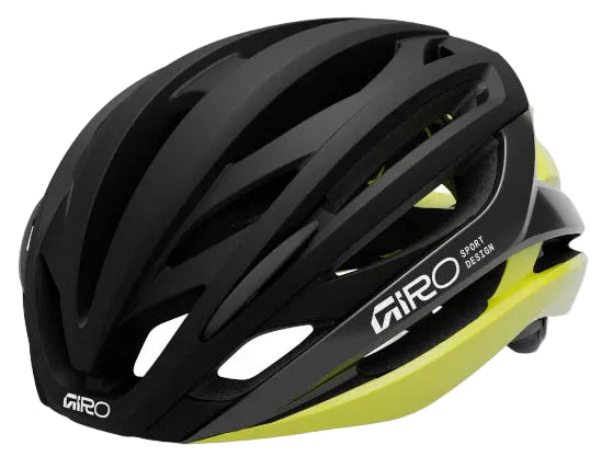 Giro Syntax MIPS Road Cycling Helmet - Matte Black / Gloss Hi-Vis Yellow