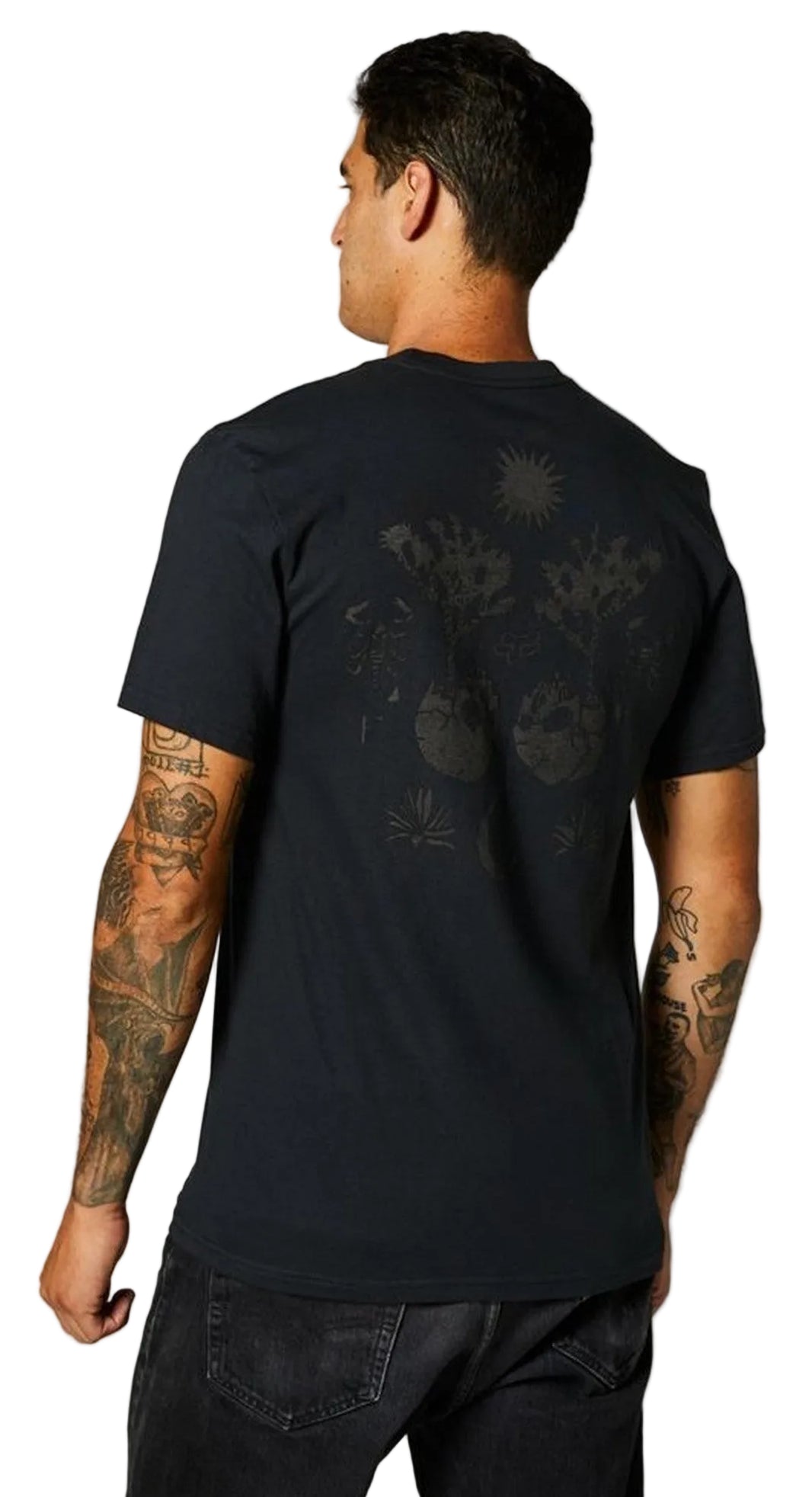 Fox OFF TILTER Short Sleeve TEE Black BACK FACING MODEL