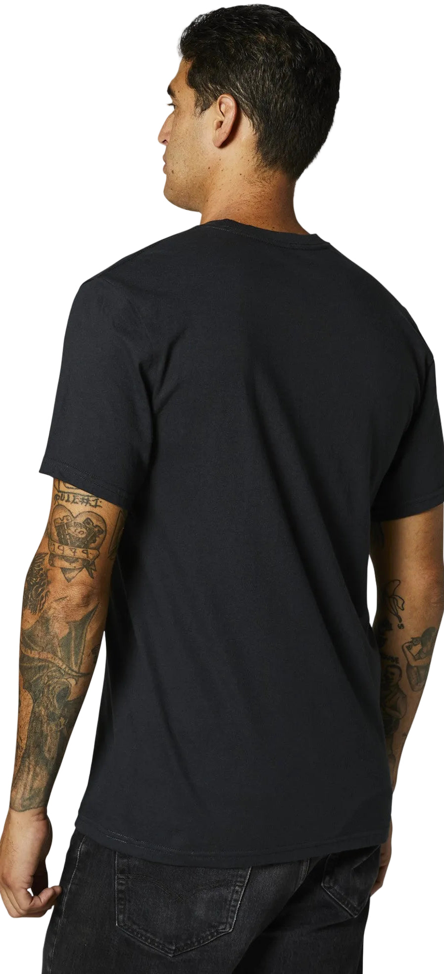 Fox PARALLAX Short Sleeve TEE Black BACK FACING MODEL