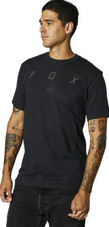 Fox PARALLAX Short Sleeve TEE Black SIDE-FRONT FACING MODEL