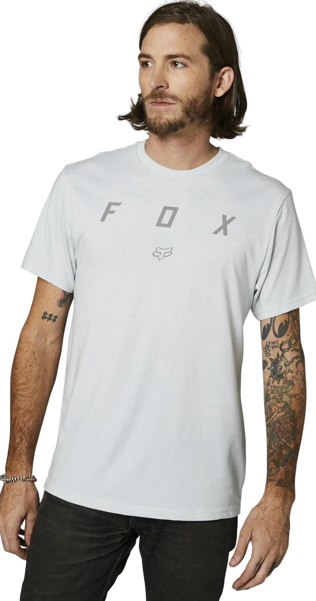 Fox PARALLAX Short Sleeve TEE Light Heather Gray FRONT FACING MODEL