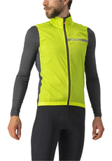 CASTELLI SQUADRA STRETCH VEST ELECTRIC LIME/DARK GRAY FRONT