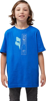 Fox Youth Throttle Short Sleeve Tee Blue FRONT